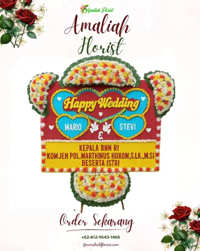 Karangan Papan Bunga Pernikahan di Pahandut